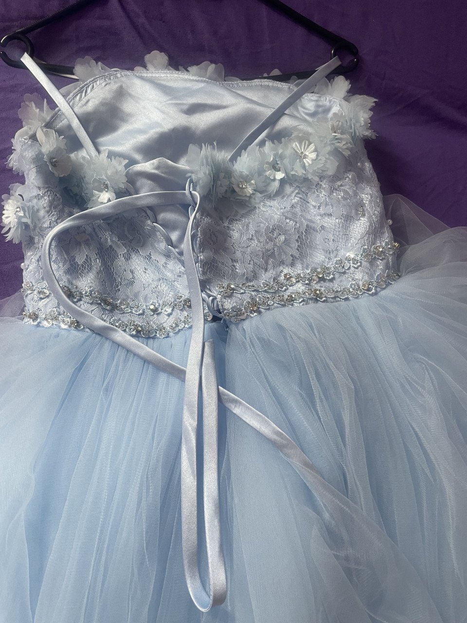 Flowergirl jurk maat 170 kleur blauw