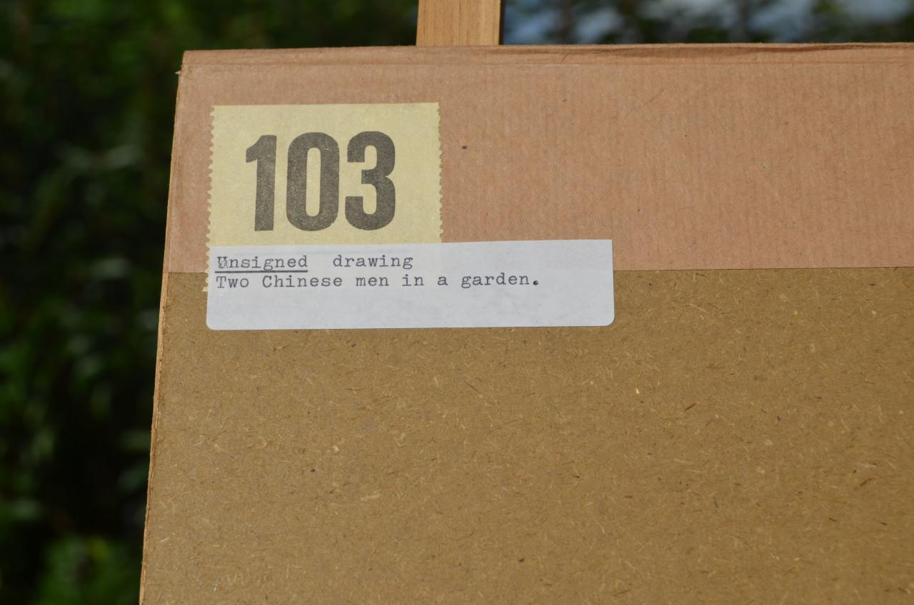 Mooie Chinese tekening ca. 1900 (2) deels geinkt.