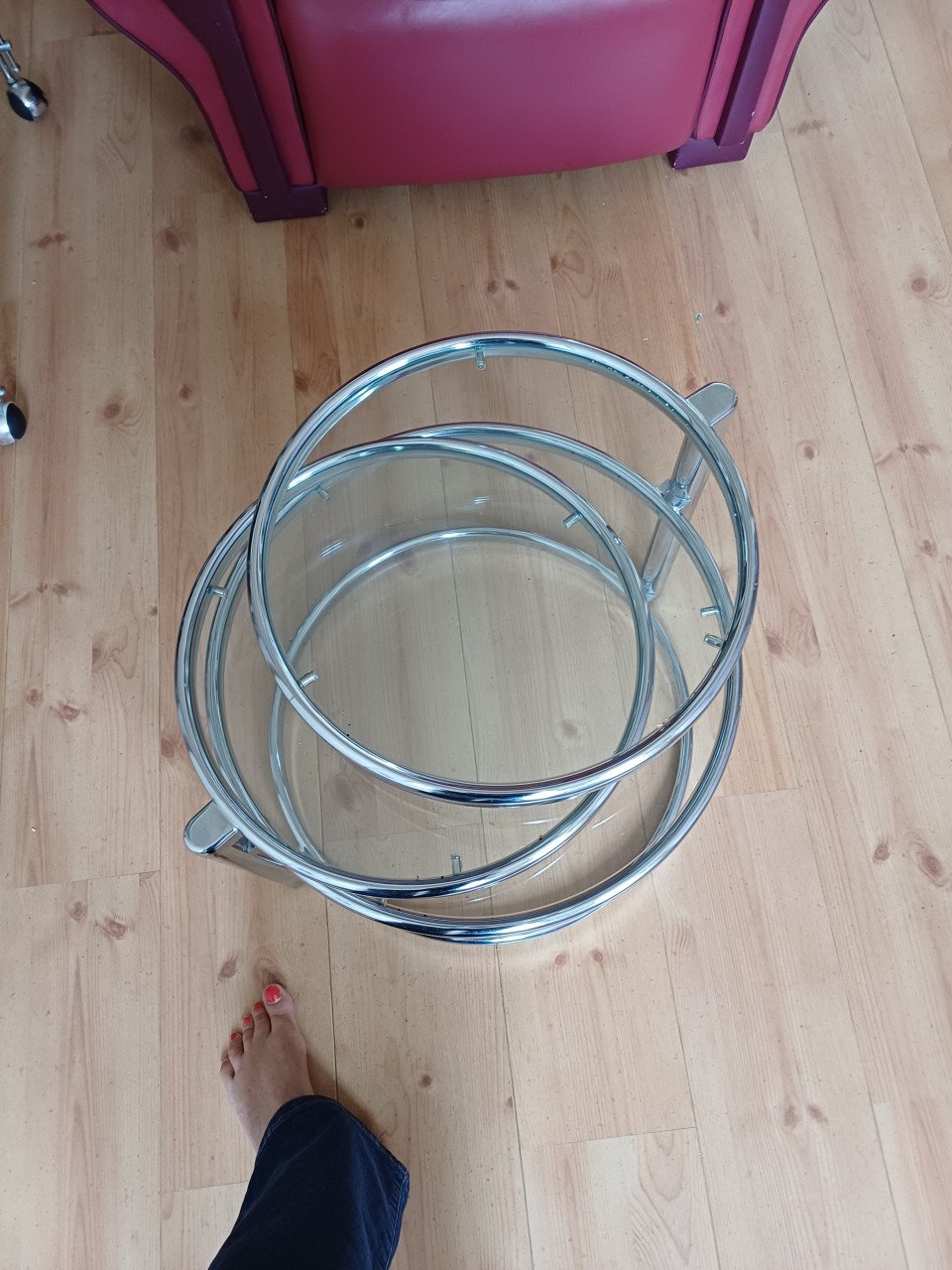 Driedelige stalenbijzettafeltjes