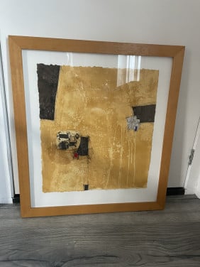 Kunstwerk ets Bernard Remusat Frans abstract