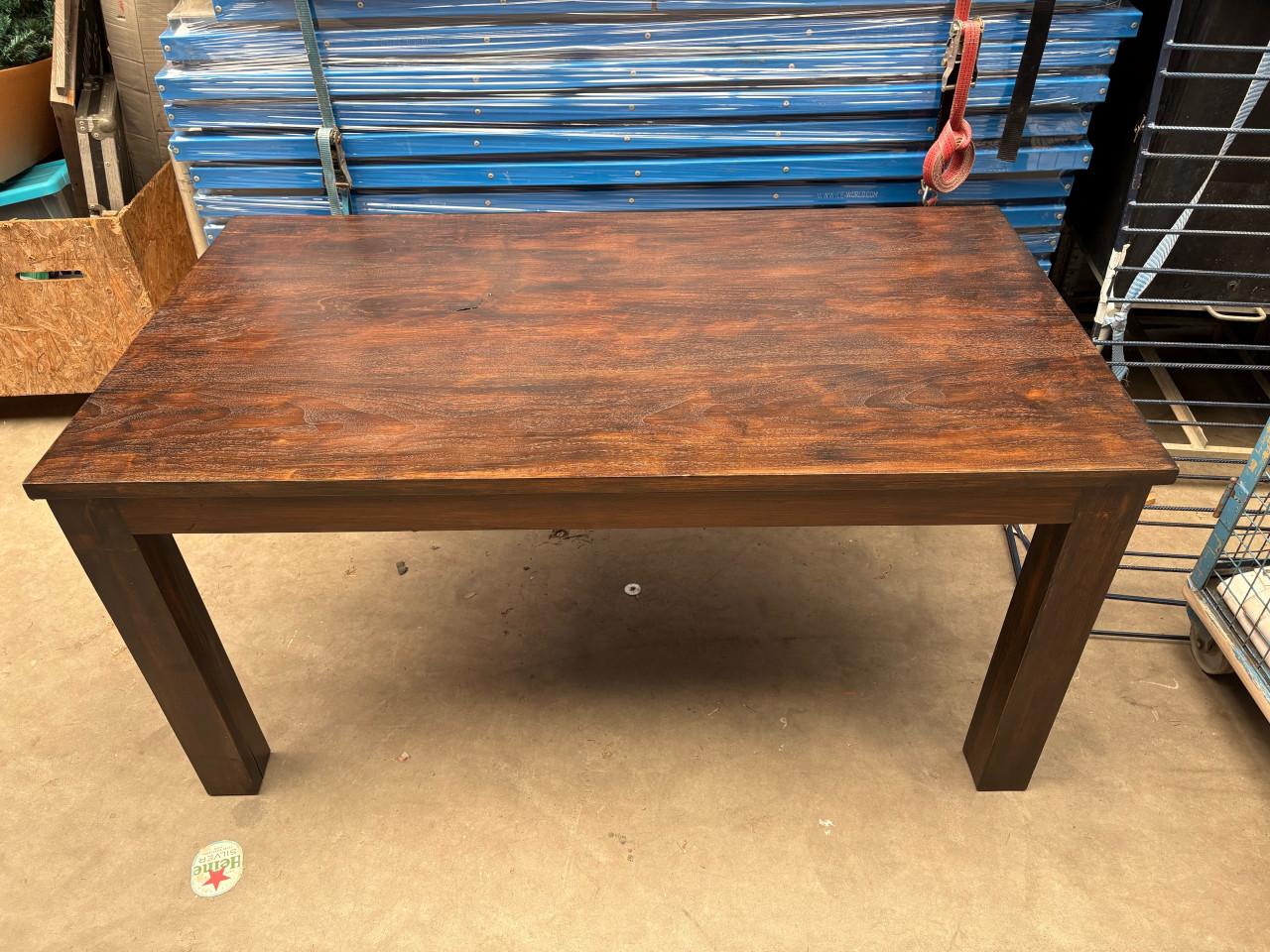 Prachtige massief teakhouten eettafel 160x88,5cm