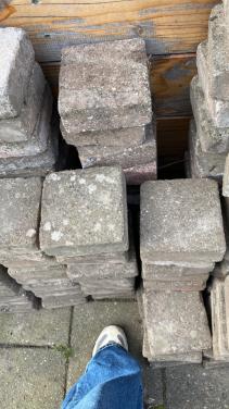 Terras vierkante zandstenen