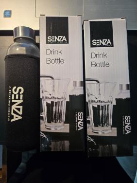 SENZA drinkfles van glas, 2 stuks Nieuw