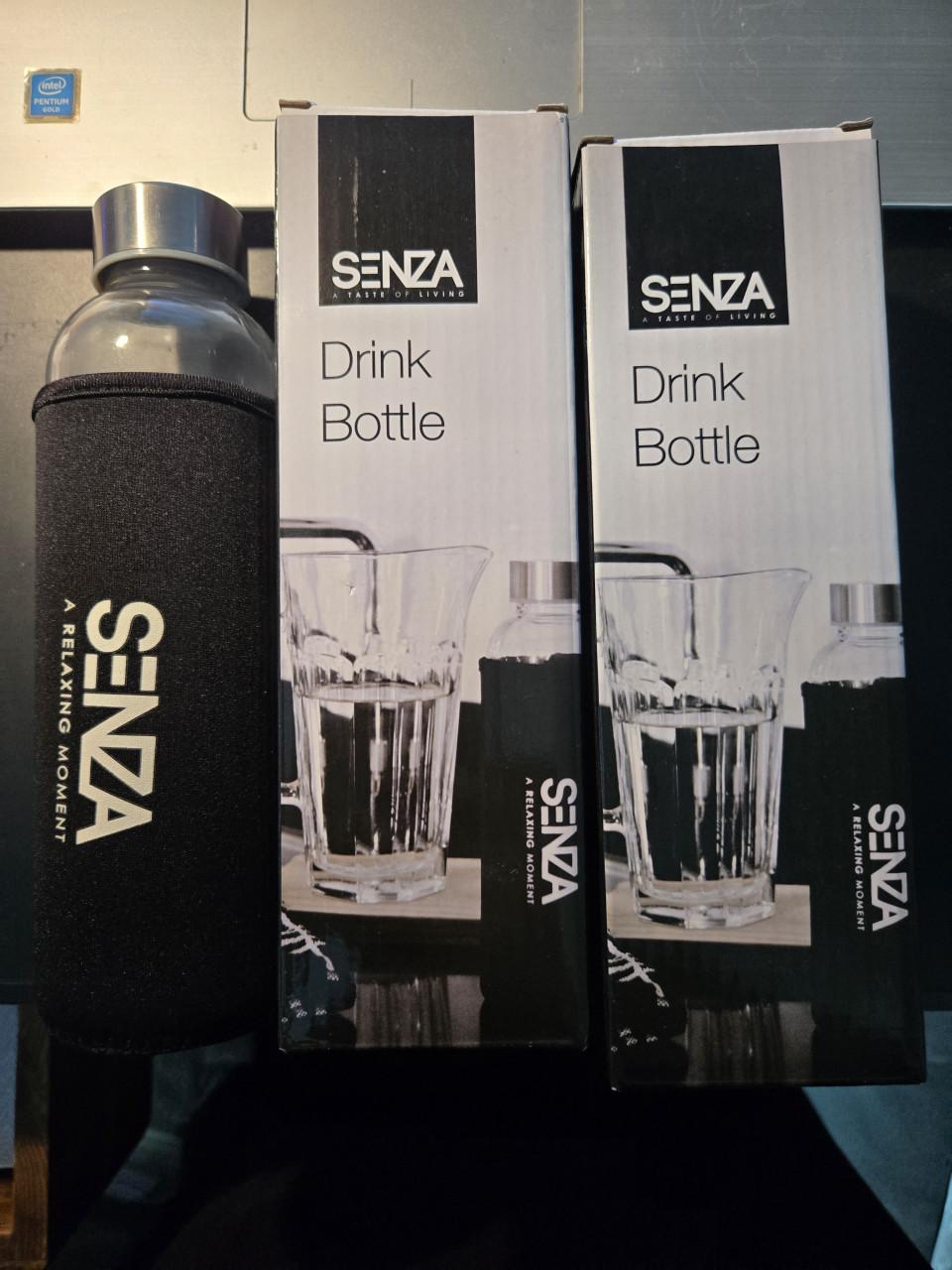 SENZA drinkfles van glas, 2 stuks Nieuw