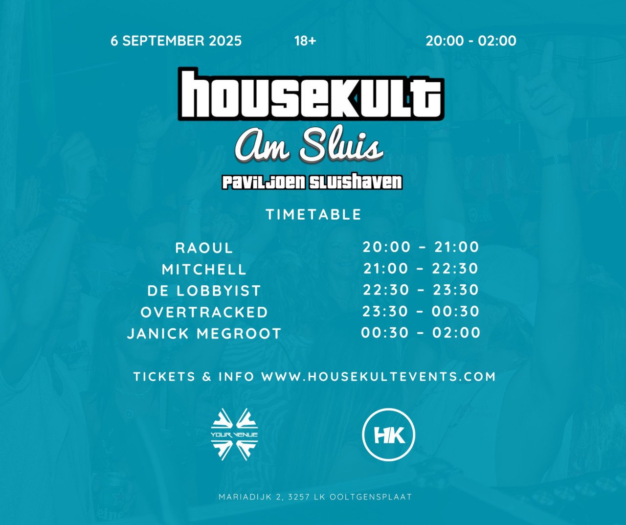 HOUSEKULT @ SLUISHAVEN – ZATERDAG 6 SEPTEMBER