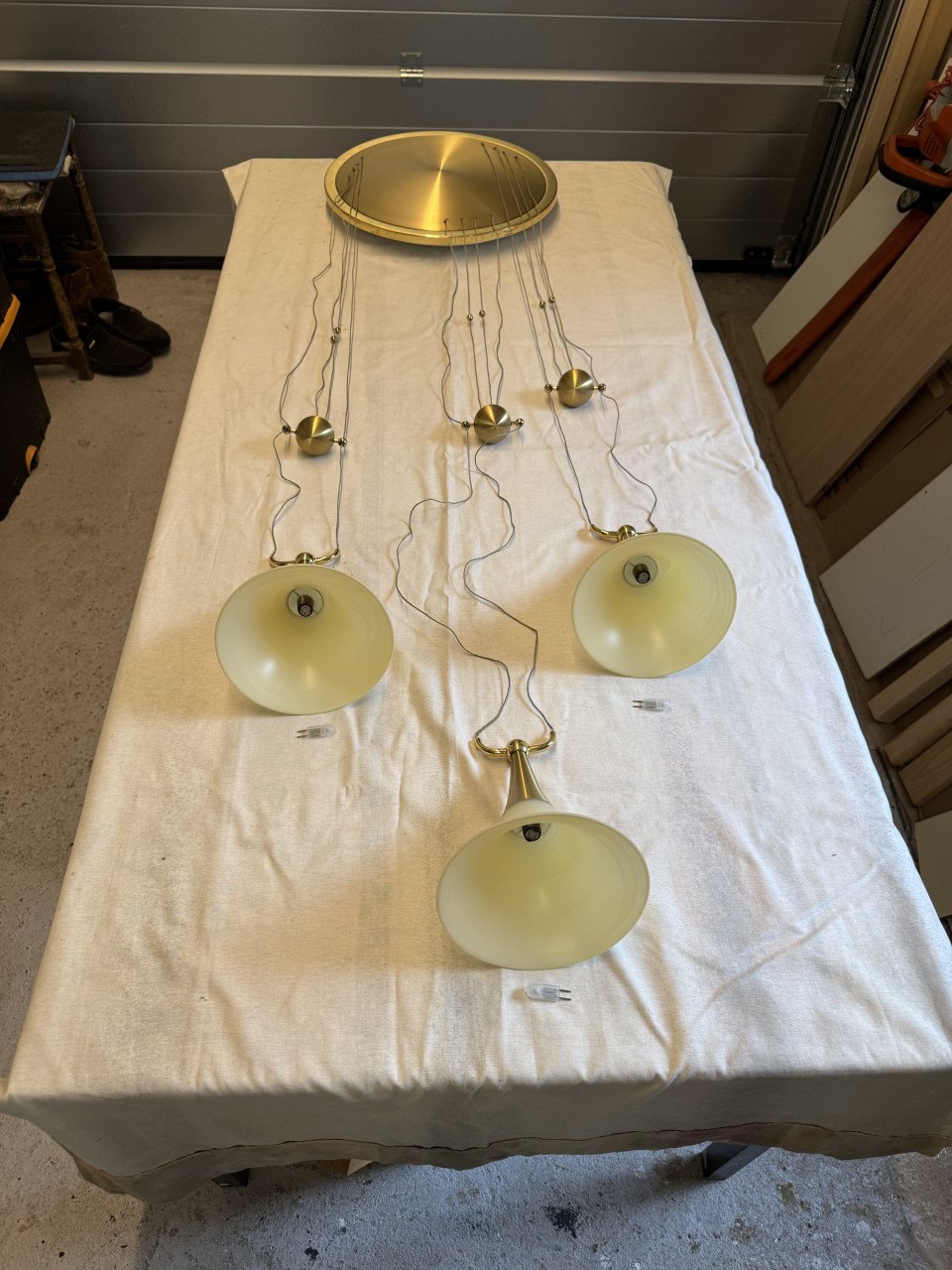 Plafondlamp met Alabaster kelken