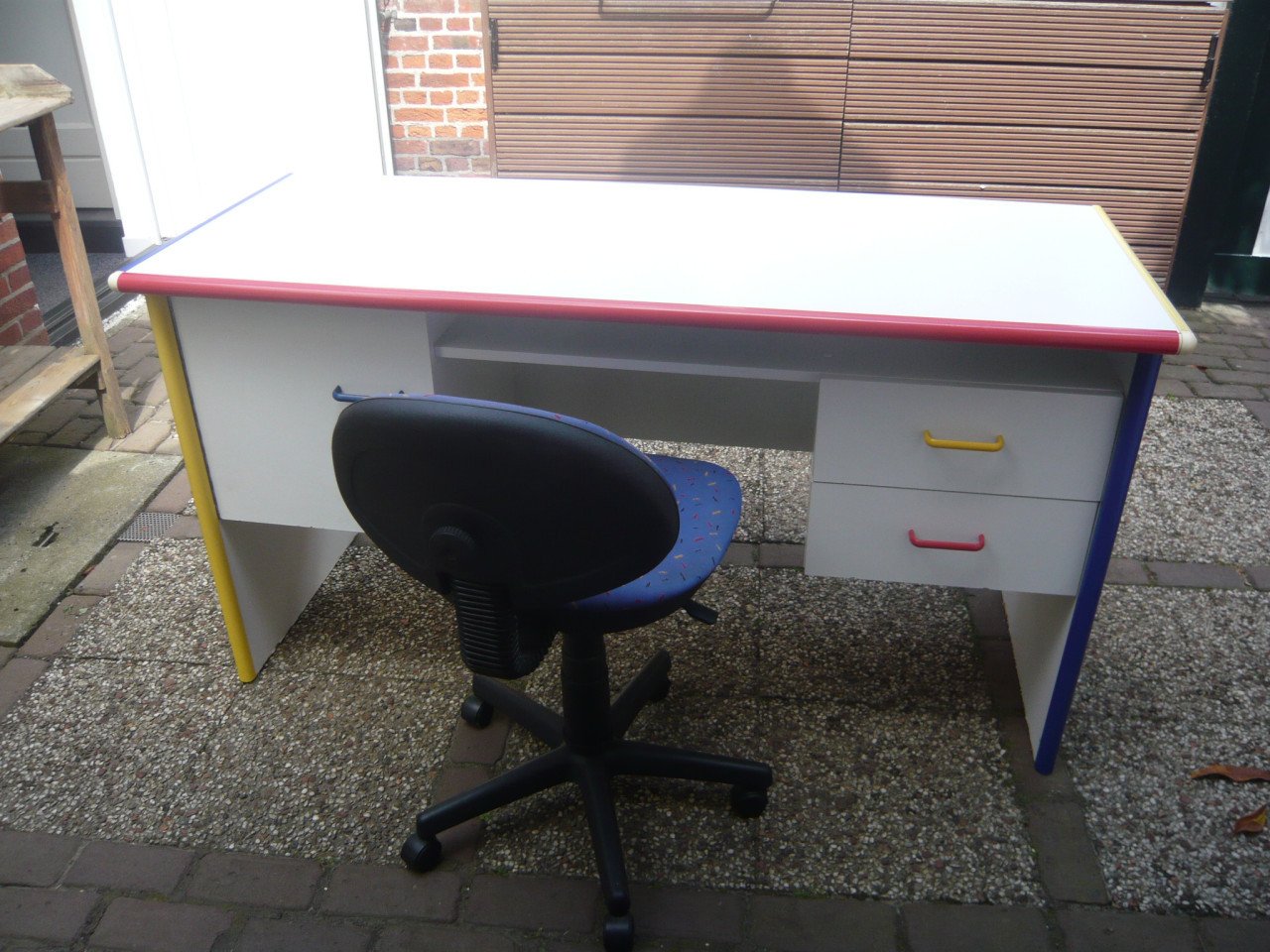 Vintage Bureautje met bureaustoel
