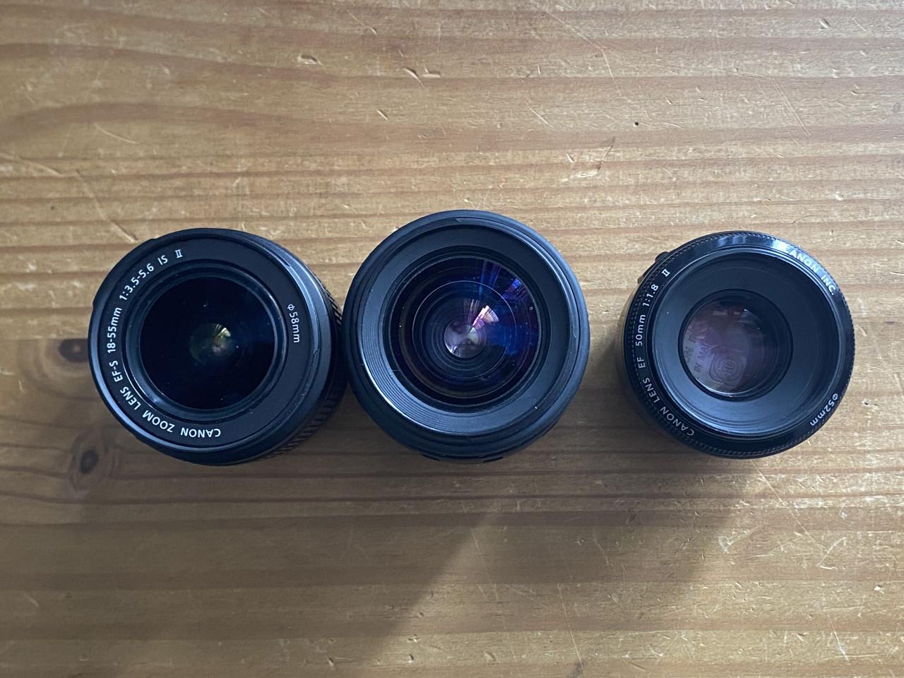 Canon EOS 600D set incl. 3 lenzen, tas en meer