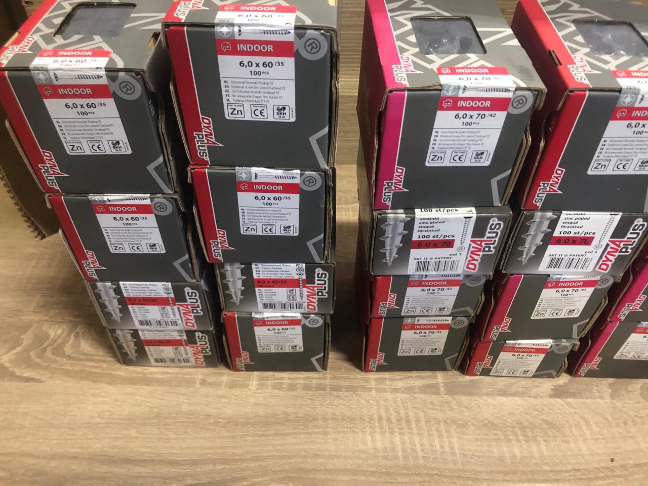 Dynaplus pz drive schroeven 50 % korting, draadnagels va 1 euro