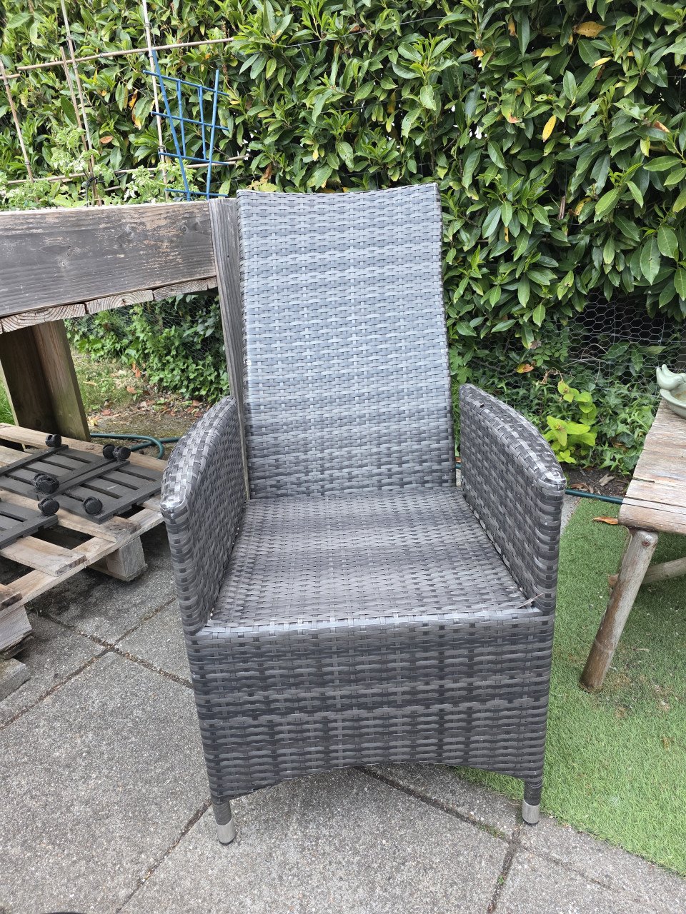 2 stuks wicker verstelbare tuinstoelen