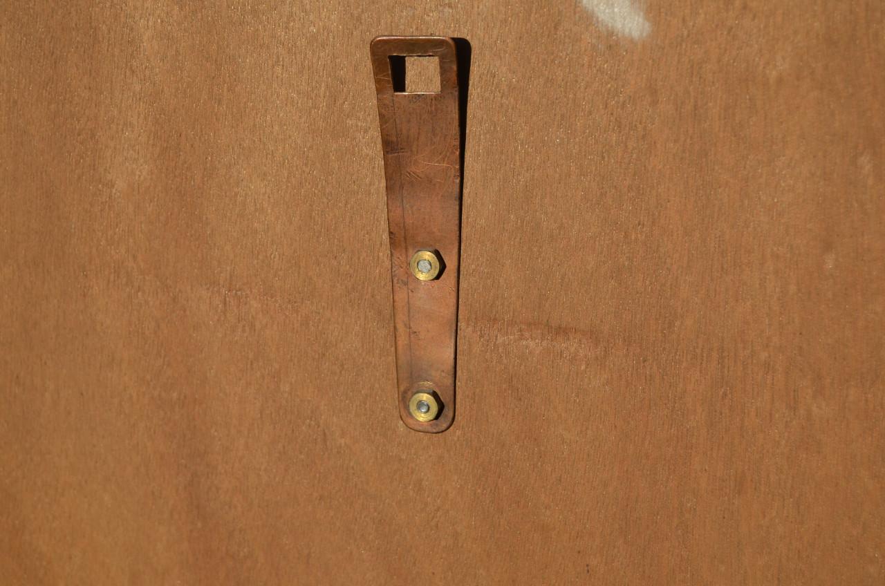 Maria met kind grote plaquette van koper