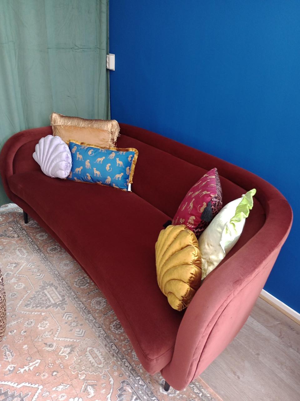 Prachtige Velours Bruine Bank