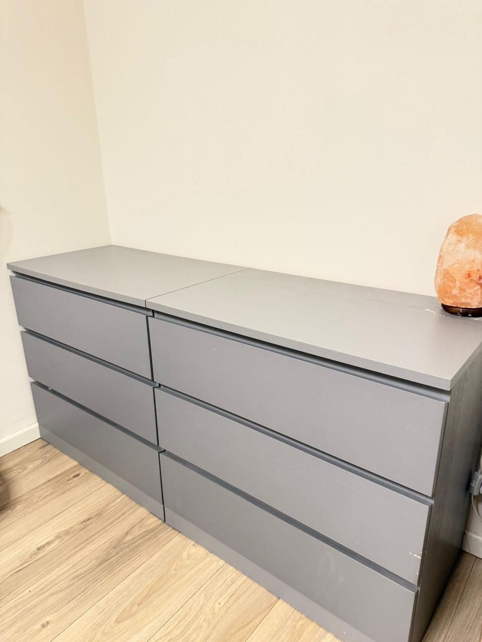 Ikea malm ladenkast grijs