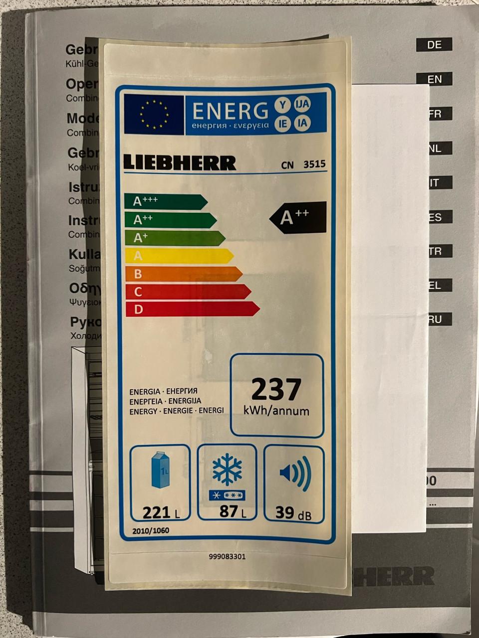 Liebherr koelvriescombinatie
