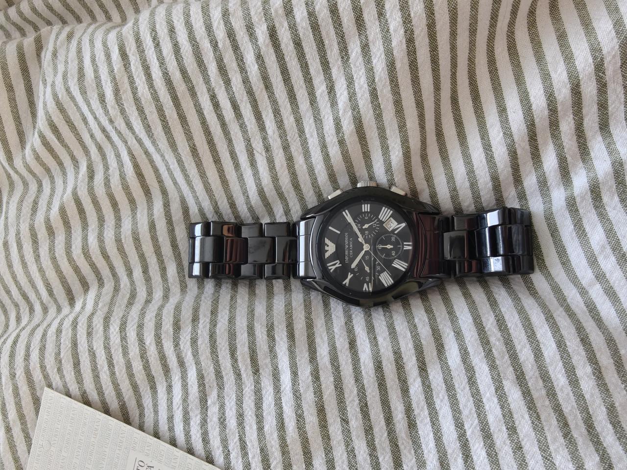 Armani zwart RVS herenhorloge