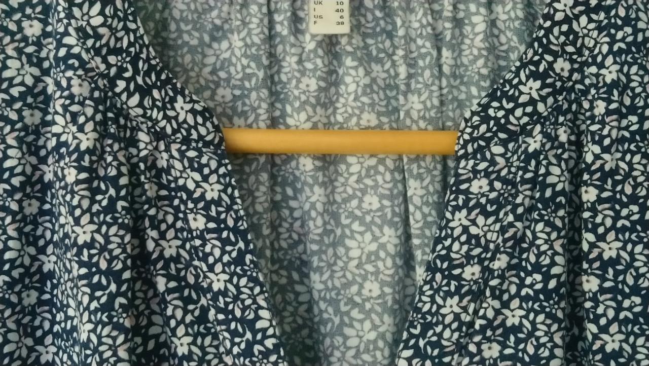 ESPRIT gebloemde viscose blouse top blauw, mt 36