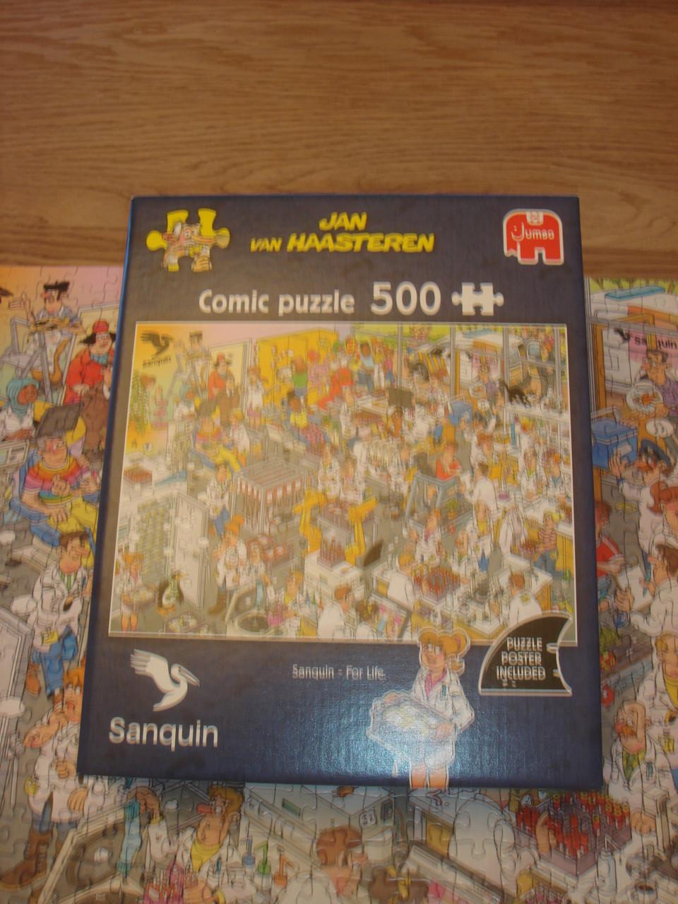 Te koop Complete Jan van Haasteren puzzel Sanquin For Life 500 stukjes