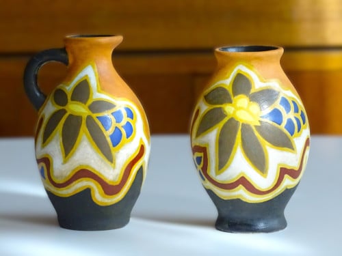 Setje kleine vaasjes Art Deco Nadro vaas