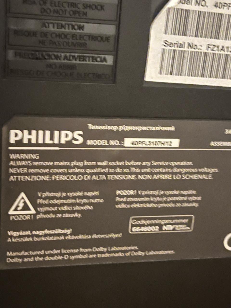 Tv philips 40 invh