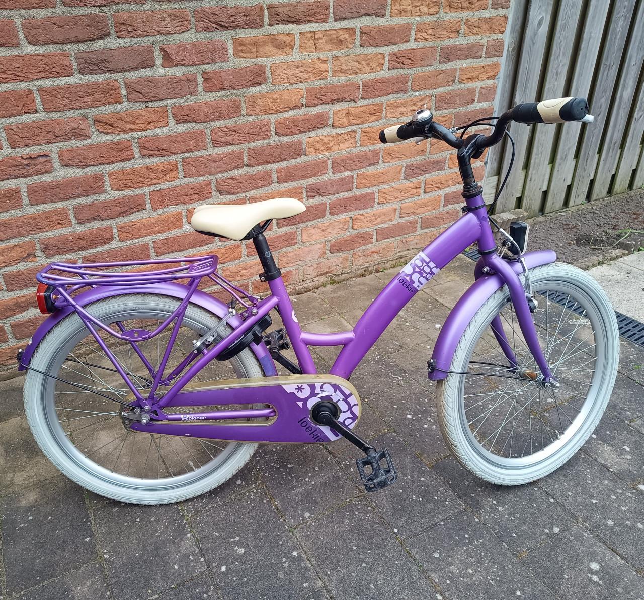 22 inch Loekie meisjes kinder fiets