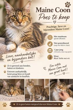 Maine coon poes met stamboom