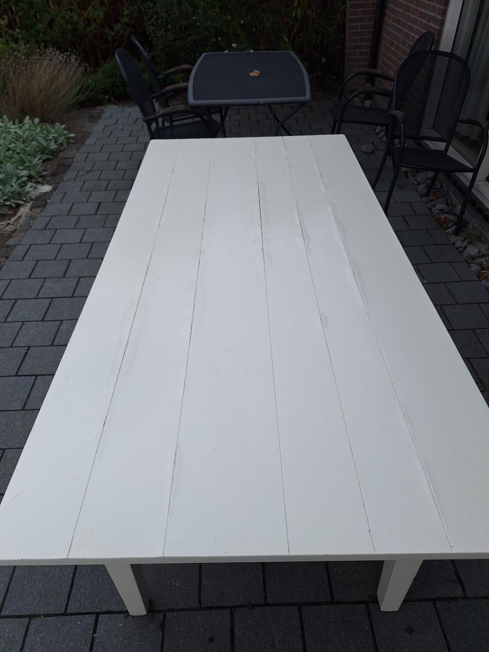 Houten tafel met 2 lades 2.10 x 1.00
