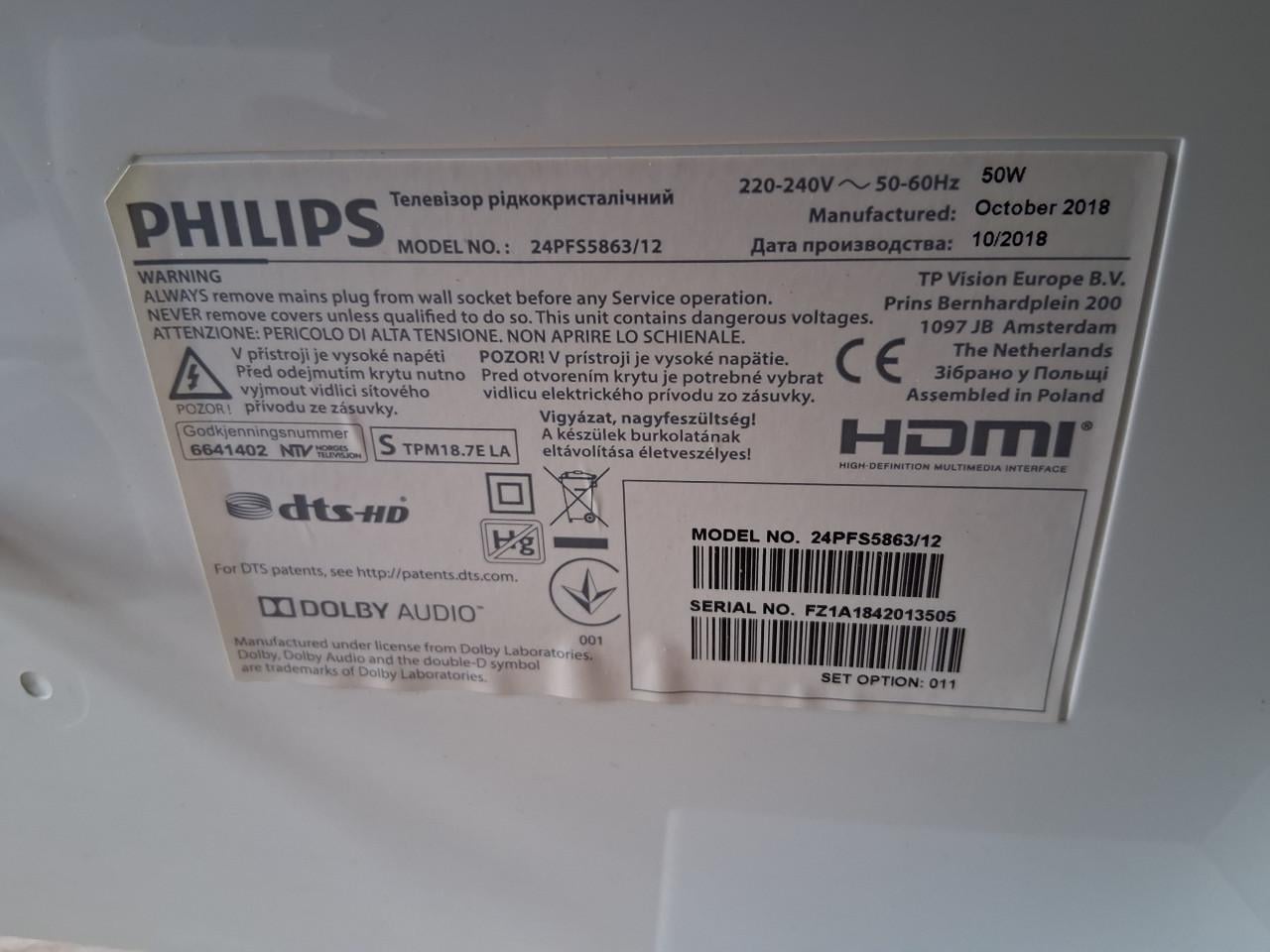 Philips tv 24PFS5863/12