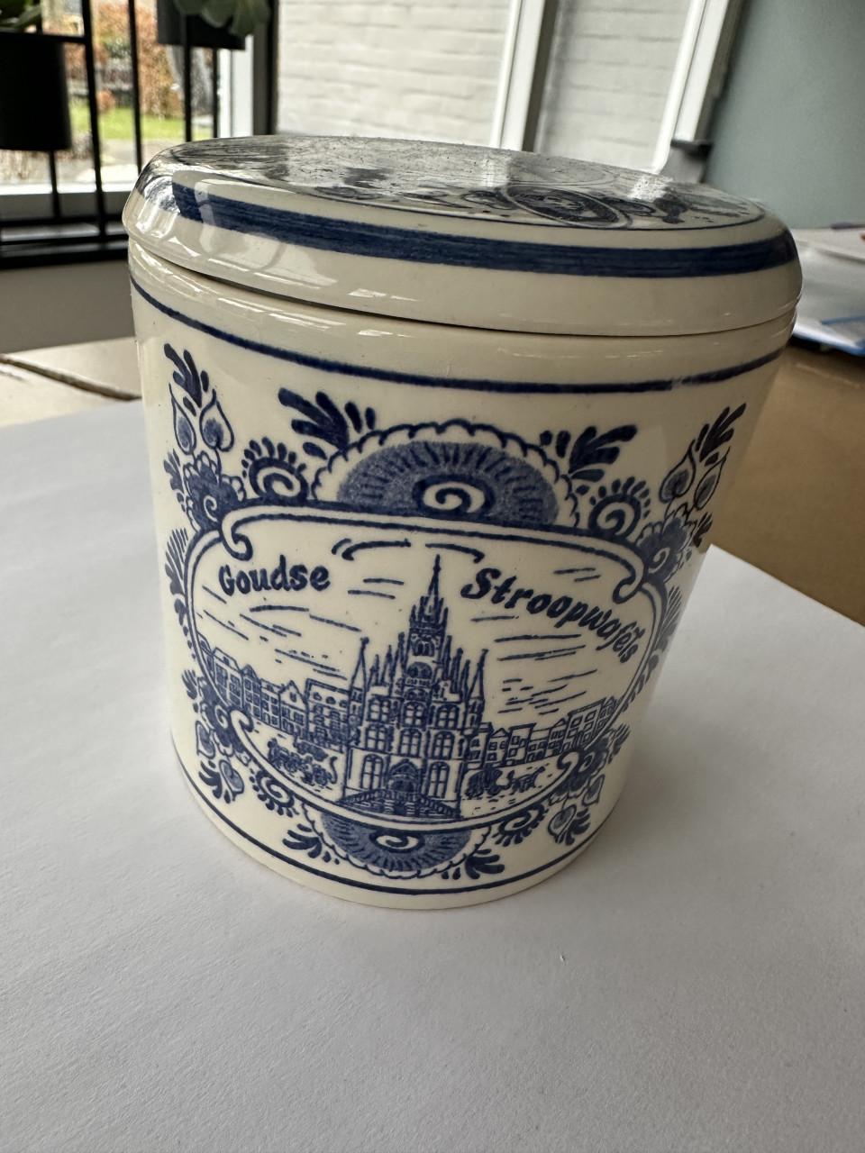 Delfs blauw potje met deksel