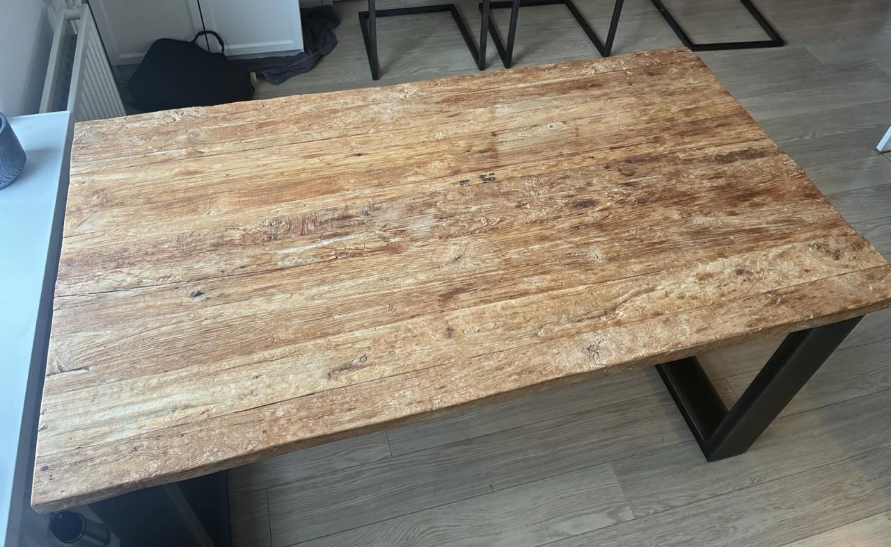 Industriële Teakhouten Eettafel 'Romaro' 160x90 van Pronto Wonen