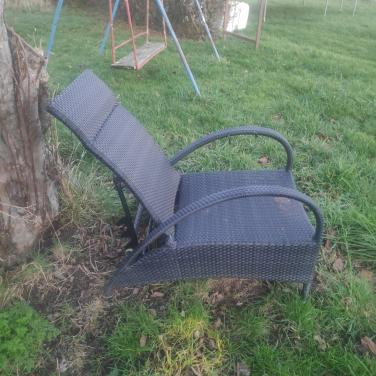 Tuinstoel met uitschuifbare voetensteun en verstelbare rugleuning (2x)