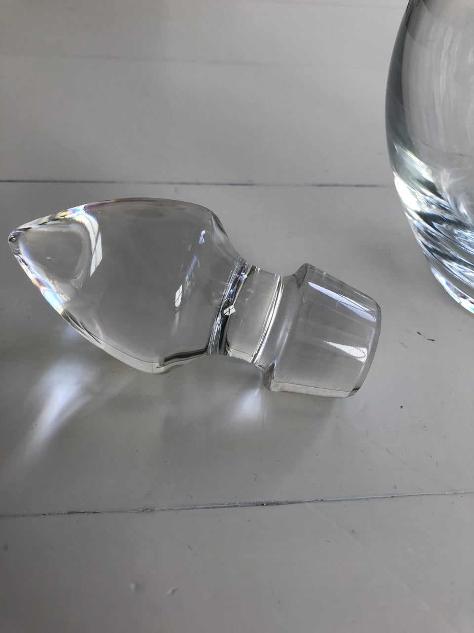 Zeer mooie glazen drank karaf met stop