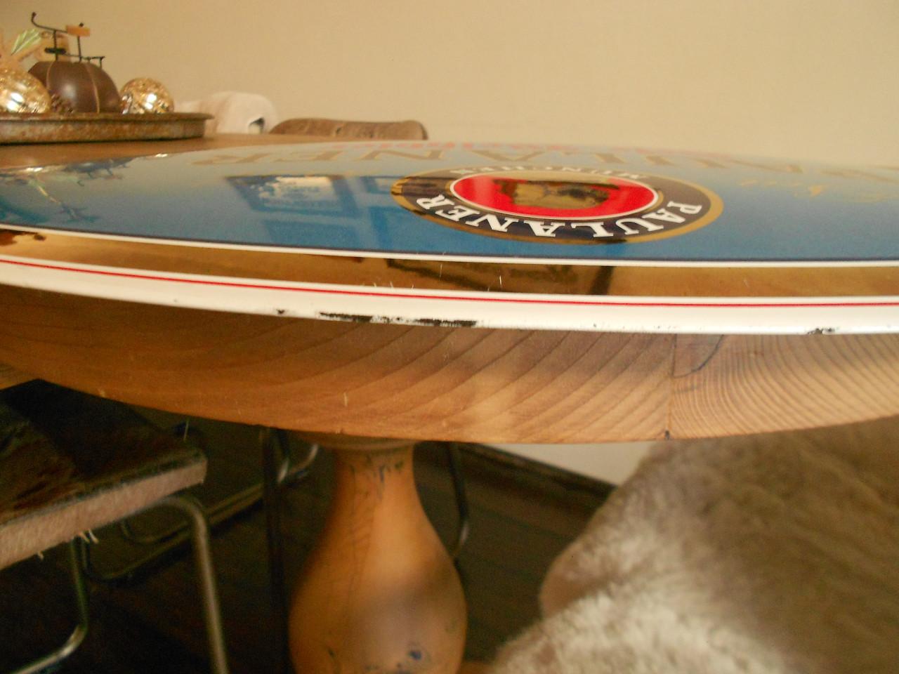 Emaille reclamebord plaat schild Paulaner bier