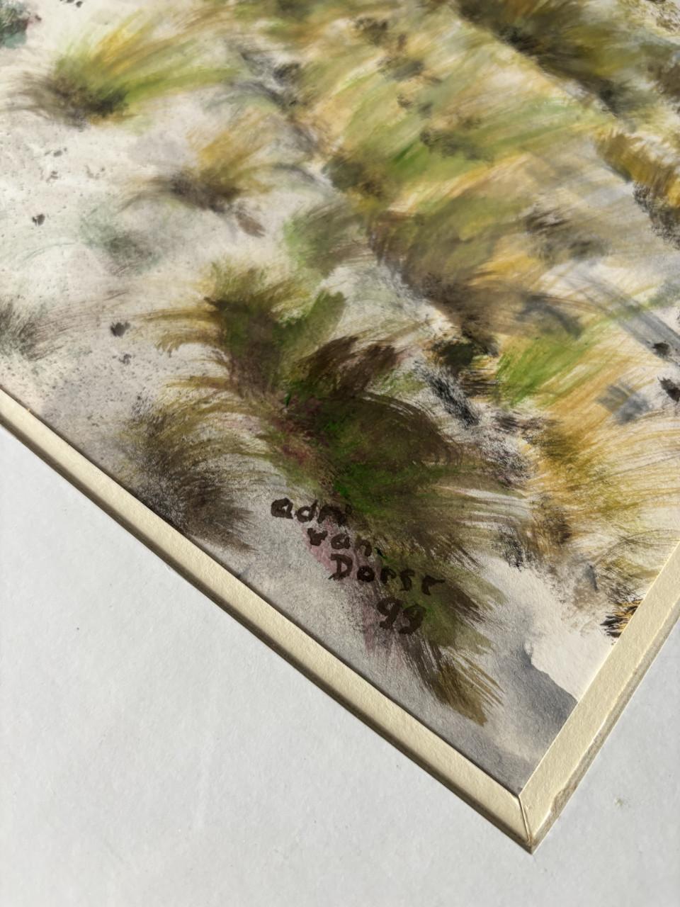 Aquarel Vuurtoren van Haamstede Zeeland door Adri van Dorst