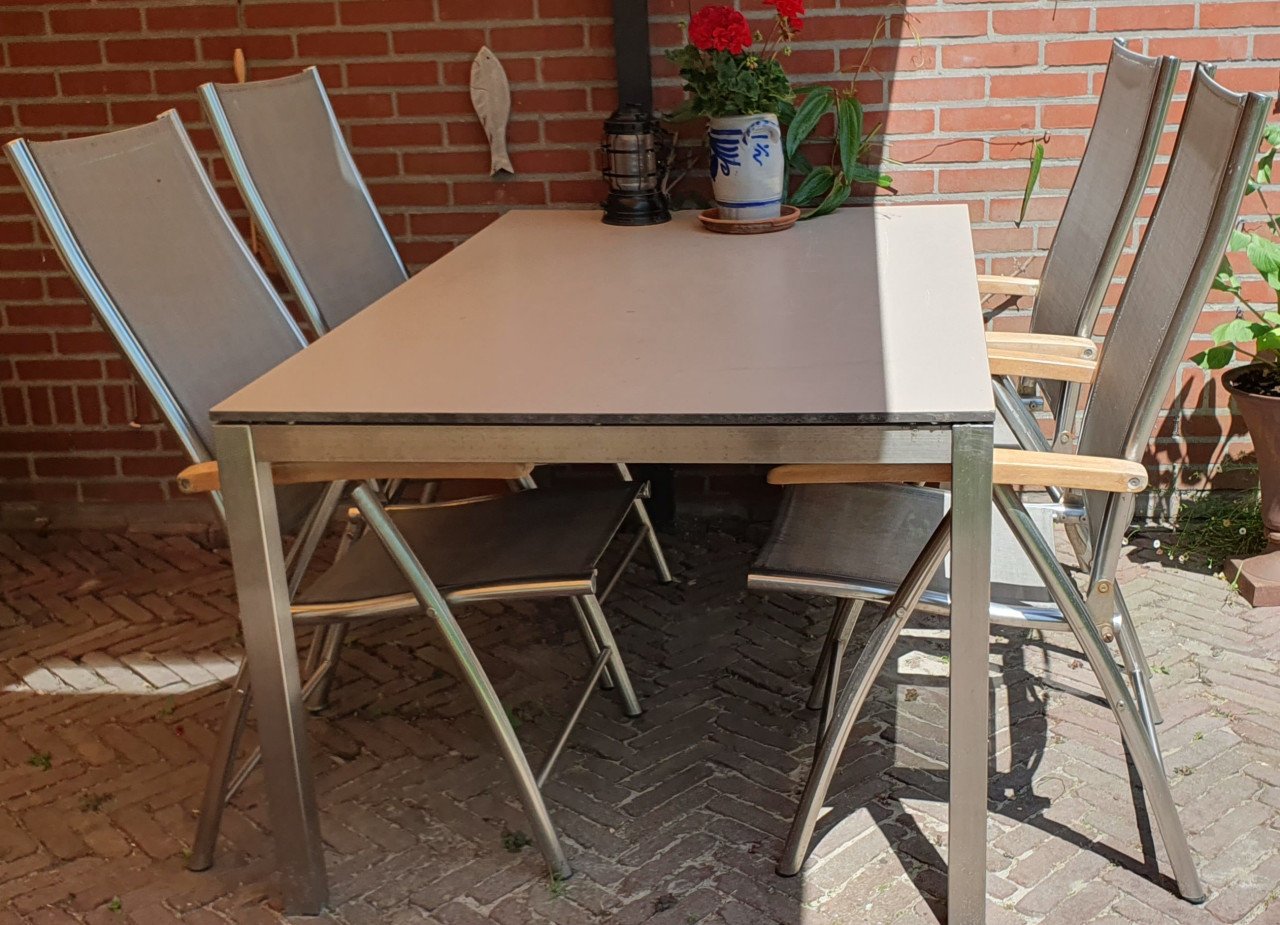 4 tuinstoelen rvs