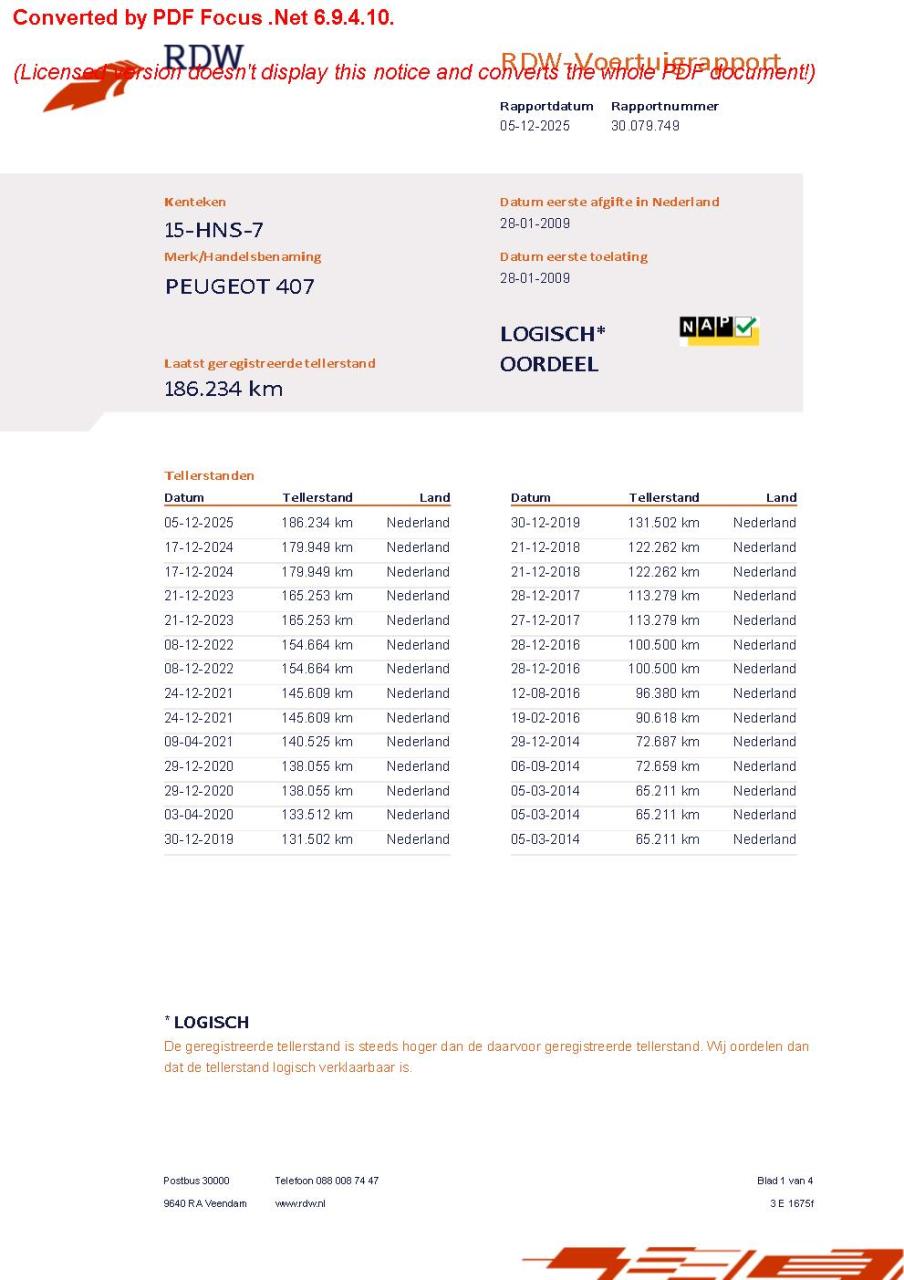 Peugeot 407 st 2.0i-16v 140pk trekhaak afneembaar | navigatie | cruise & cl