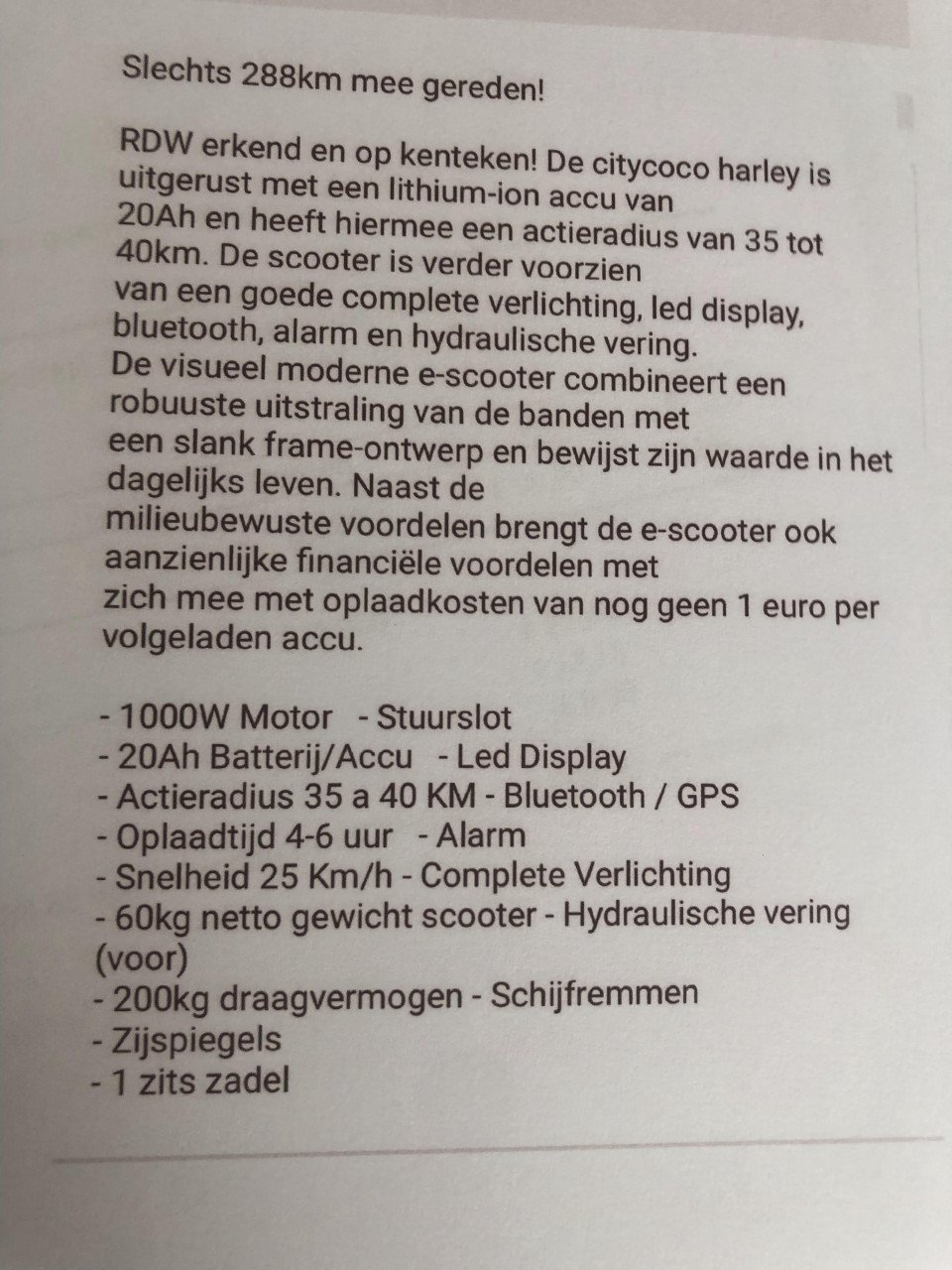City Coco Harley scooter met extra spatborden zwart