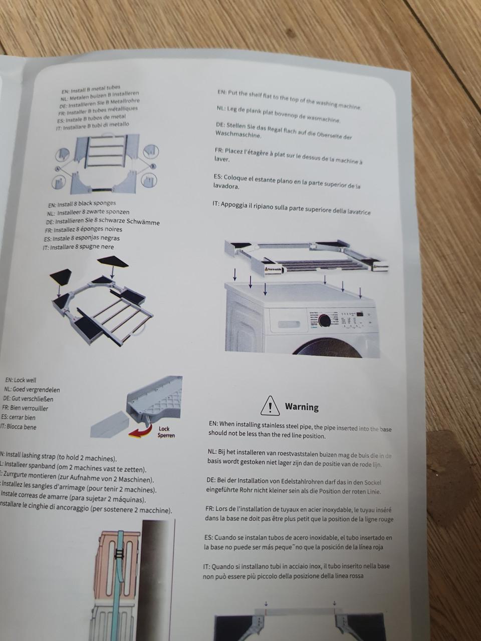 Vonia verstelbaar tussenstuk wasmachine + handdoekrek| zwart