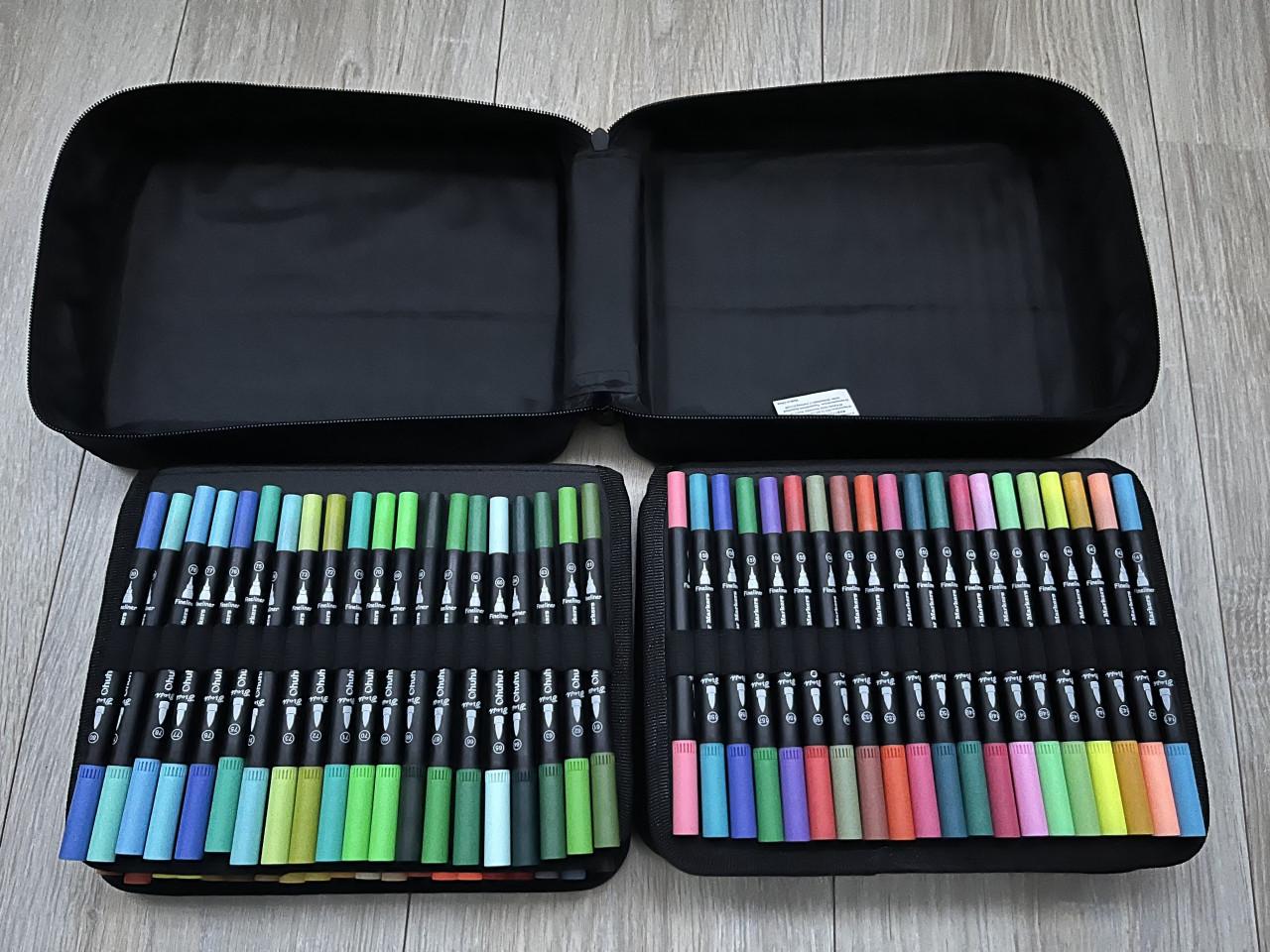 Ohuhu dual tip markerset 160 stuks - NIEUWE STAAT