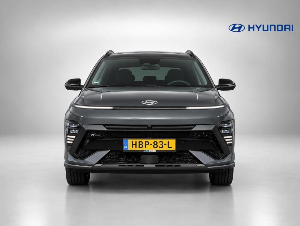 Hyundai Kona 1.6 gdi hev n line trekhaak afneembaar, allseasons + nieuwstaa