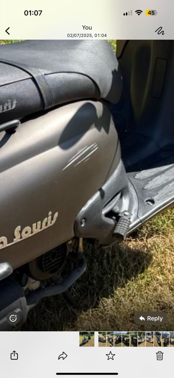 La Souris E-Vespa Look (mat donkerbruin/antraciet)