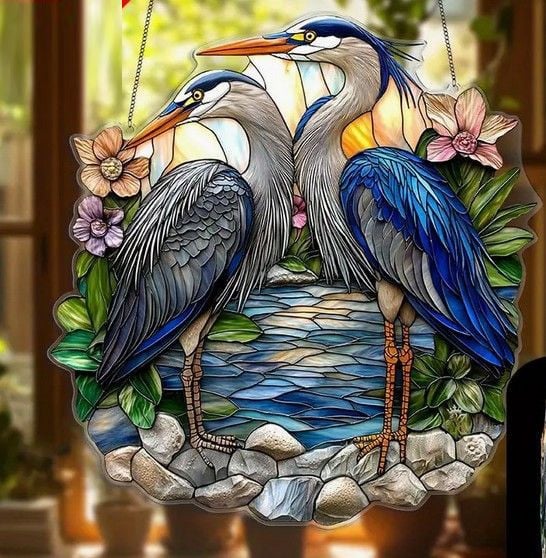 Raamhanger reiger ( extra kleurrijk )