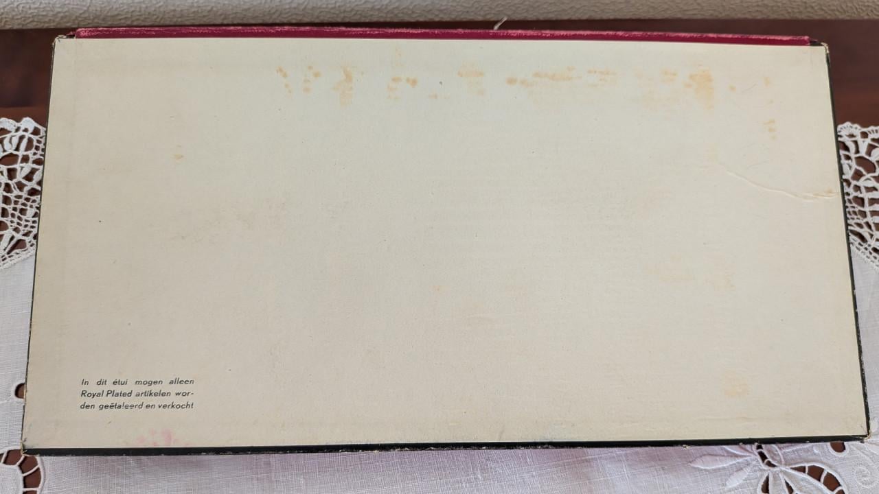 Set van 12 verzilverde Royal Plated vruchtenlepeltjes in originele doos