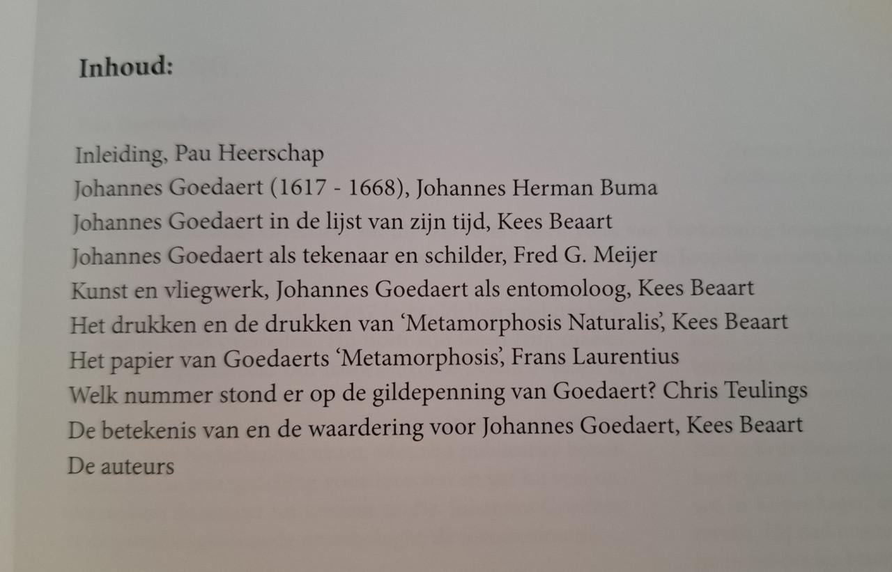 Johannes Goedaert, fijnschilder en entomoloog. Door Kees Beaart e,a,