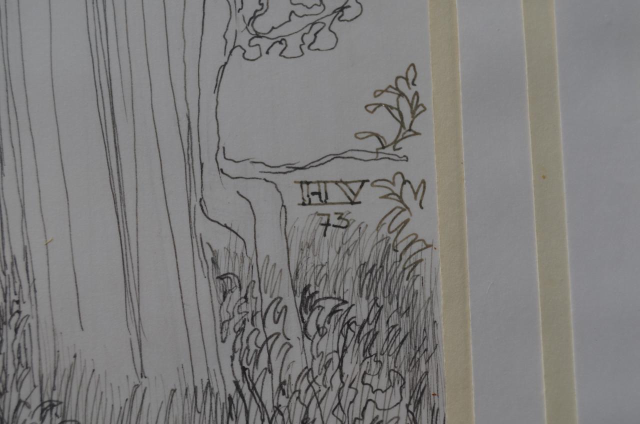 9 x Hendrik Voskuijl (1893 - 1980) potloodtek. bomen (1) o.a. Slenaken