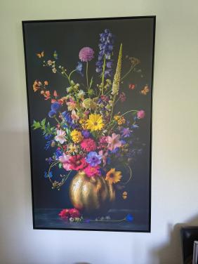 Prachtig schilderij van boeket bloemen in vaas