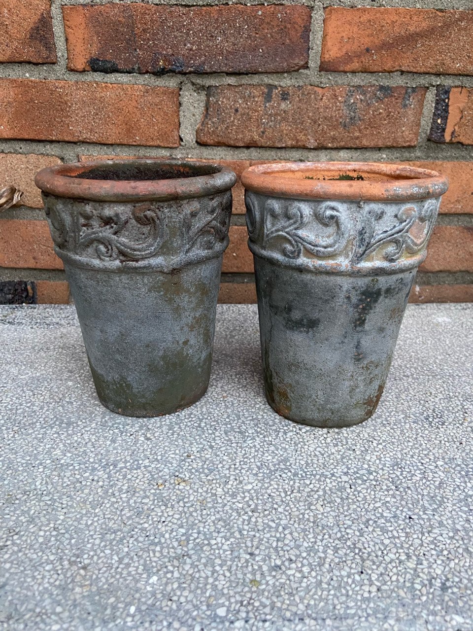 2 leuke Vintage  bloempotjes