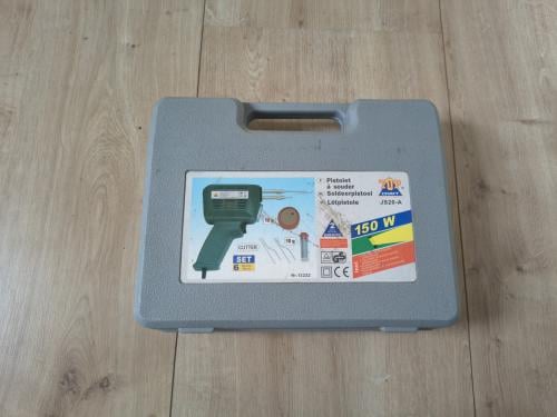 Topcraft soldeerpistool, soldeerbout met toebehoren, koffer.