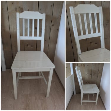 Stoel brocante, wit