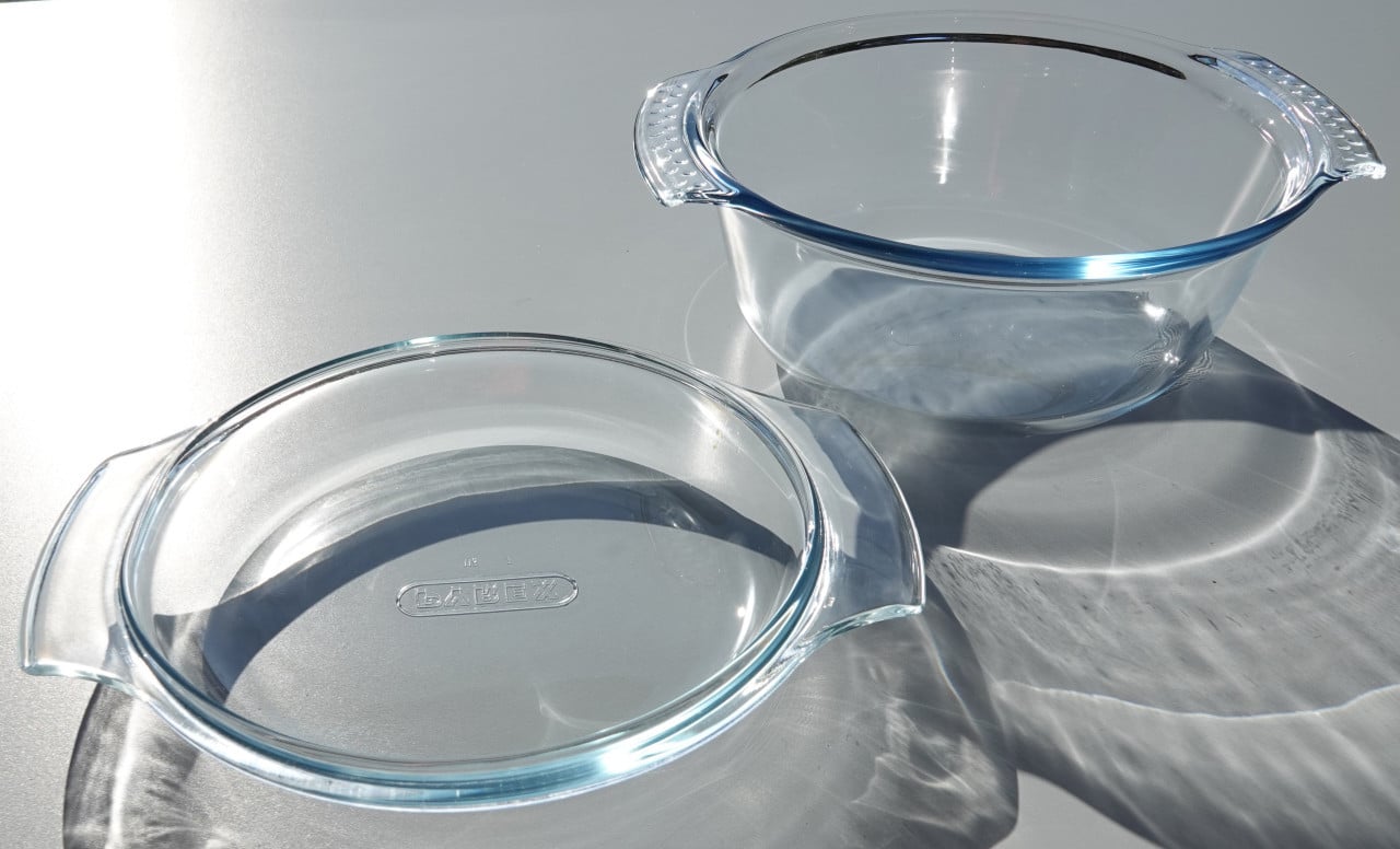 Pyrex casserole ovenschaal rond1,5l met deksel 2,1l z.g.a.n.