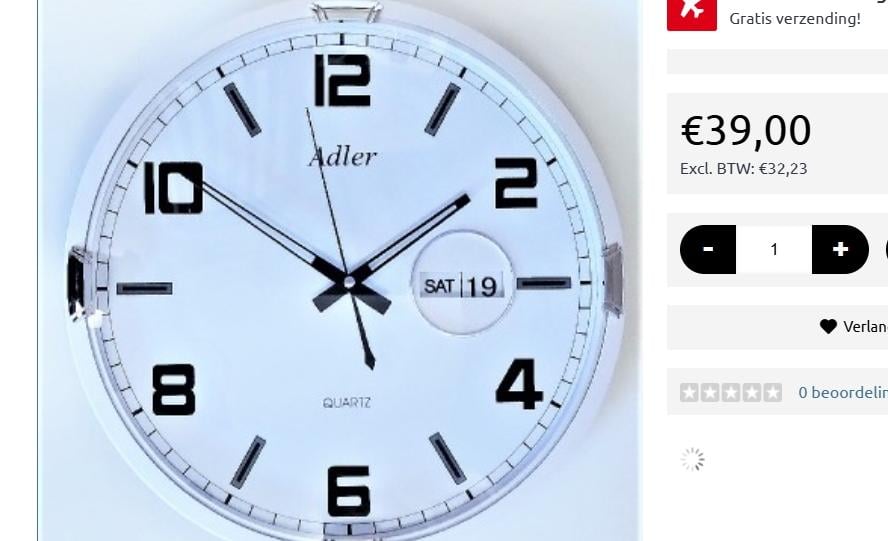 Nieuwe ADLER wandklok met kalender